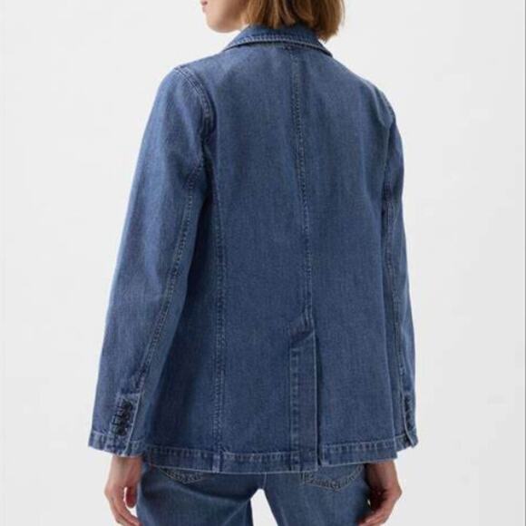 GAP Denim Blazer Blue XS NWT - Picture 10 of 11